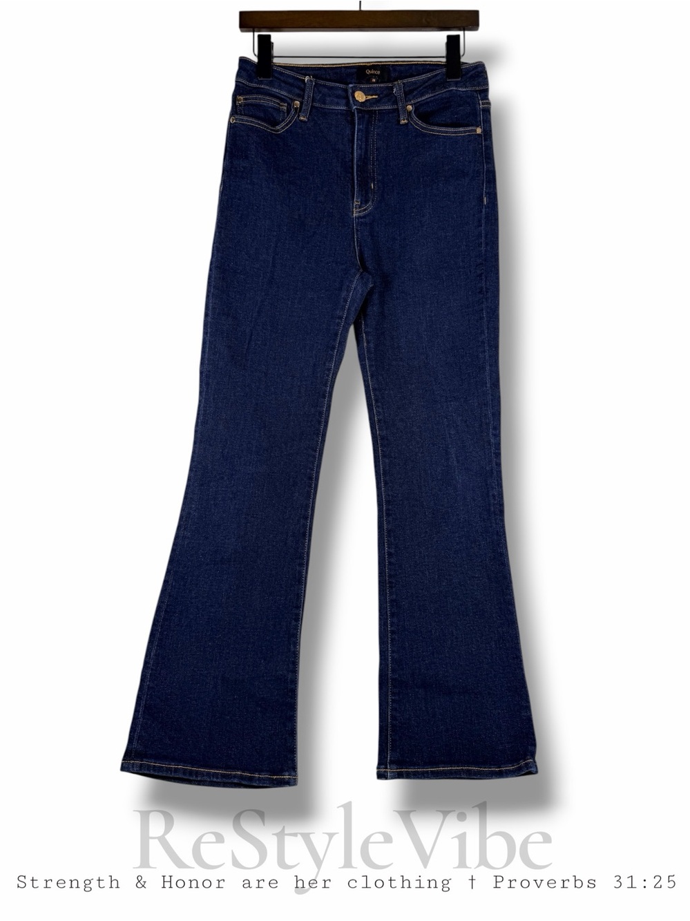 QUINCE Women’s Size 28 Denim Jeans High Rise Kick Boot Style Ankle Stretch